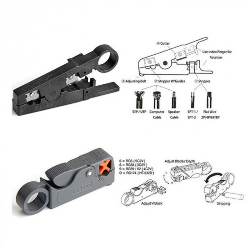 Kit de réparation de réseau domestique pour testeur de pince de câble réseau à trois usages, Style: 12 en 1 SH0101643-09
