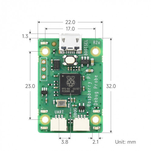 Waveshare pour le module de sonde de débogage USB Raspberry Pi SW18711961-08