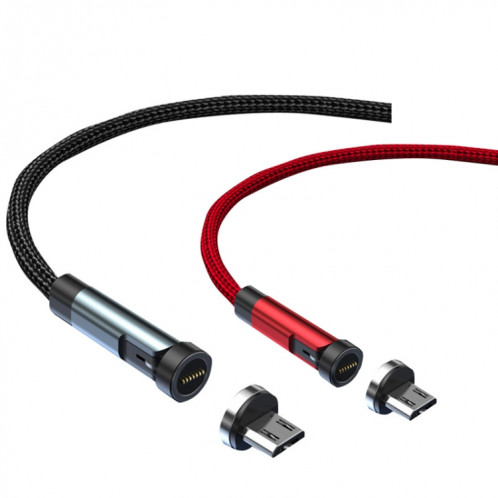 CC57 Câble de données de charge rapide magnétique rotatif à 540 degrés, style : 1 m + tête Android (noir) SH801B1678-06