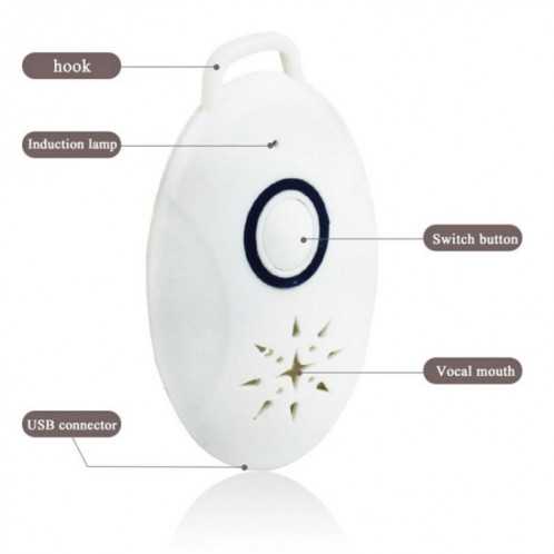 Mini anti-souris anti-insecte répulsif ultrasonique extérieur portable pour les activités de plein air de camping (blanc) SH501A768-08