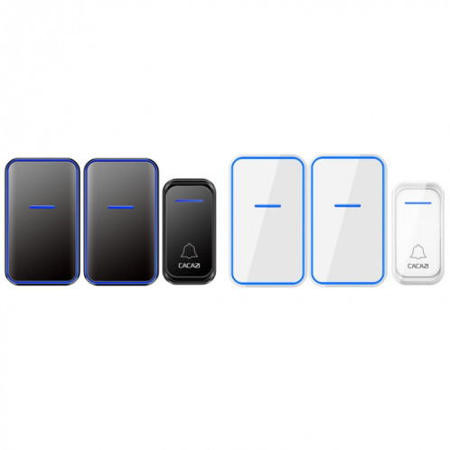 CACAZI A68-2 Un à deux télécommande sans fil Sonnette électronique Soignée électronique Smart Digital Soorbell, Style: Plug UE (Noir) SC402A163-07