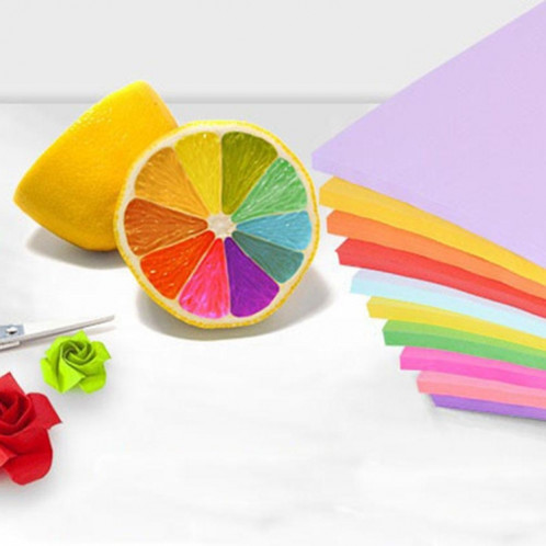 100 Feuilles A4 Papier D'impression Couleur Enfants DIY Découpe De Papier Origami À La Main (10 Couleurs) SH301A941-06