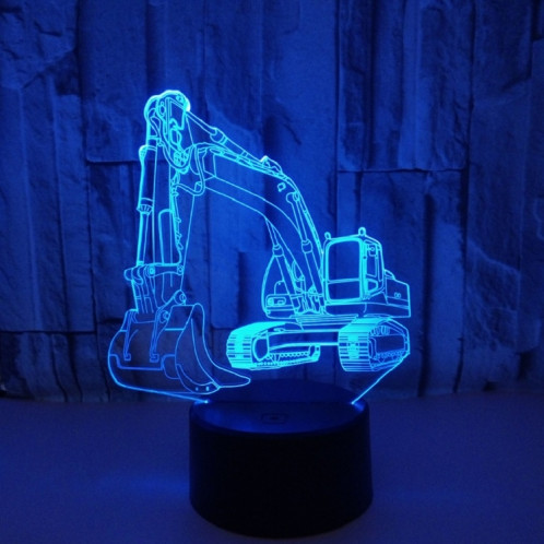 3W Excavator 3D Light Colorful Touch Control Light Petite lampe de table créative avec base noire, Style: interrupteur tactile + télécommande SH28021073-06