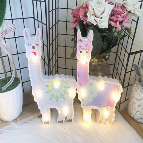 Lanterne peinte à LED Alpaga Night Light Décoration de vacances Chambre Posing Style Light (Blanc) SH501D1757-08