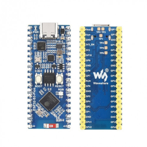 Microcontrôleur Waveshare ESP32-S3 Carte de développement Wi-Fi 2,4 GHz Processeur double cœur SW343722-010