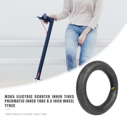 2 pièces pour Xiaomi Mijia M365 Scooter électrique 8.5 pouces chambre à air rembourrée en caoutchouc avec couvercle de valve (noir) SH401A1235-07