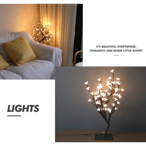 36 lumières cerisier lampe lampe de table aménagement de la chambre décoration créative chevet veilleuse cadeau, style: arbre noir Bauhinia SH29021805-06