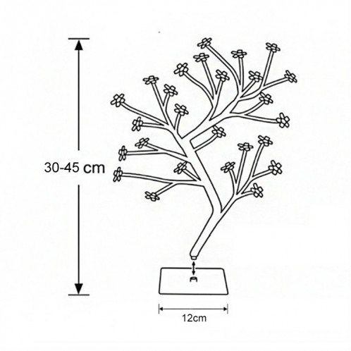 36 lumières cerisier lampe lampe de table aménagement de la pièce décoration créative chevet veilleuse cadeau, style: fibre optique arbre noir SH2908871-06