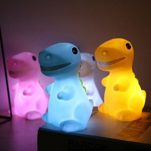 3 PCS Silicone respectueux de l'environnement LED dinosaure lumière douce colorée maison veilleuse électronique (blanc) SH201B1766-09