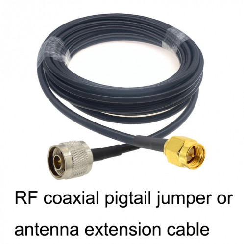 Câble adaptateur coaxial SMA mâle vers N mâle RG58, longueur du câble : 10 m. SH64061274-04