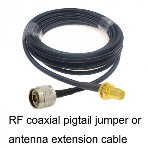 Câble adaptateur coaxial RP-SMA femelle vers N mâle RG58, longueur du câble : 5 m. SH6605937-04