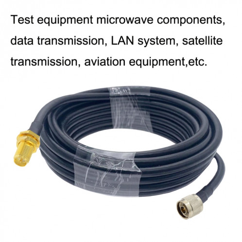 Câble adaptateur coaxial RP-SMA femelle vers N mâle RG58, longueur du câble : 5 m. SH6605937-04