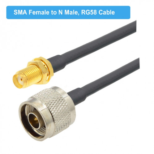 Câble adaptateur coaxial SMA femelle vers N mâle RG58, longueur du câble : 1,5 m. SH6703580-04