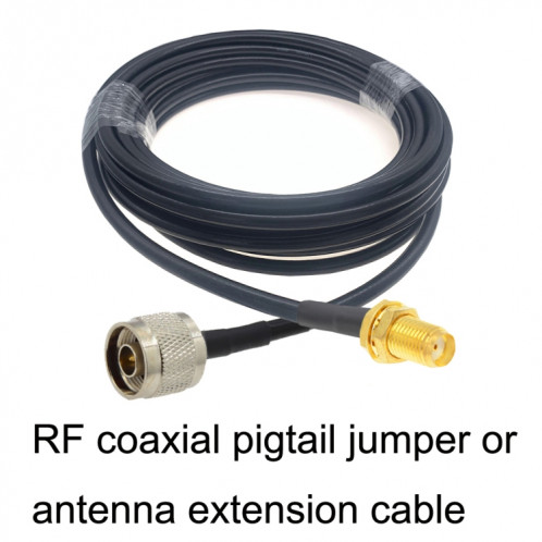 Câble adaptateur coaxial SMA femelle vers N mâle RG58, longueur du câble : 3 m. SH67041263-04