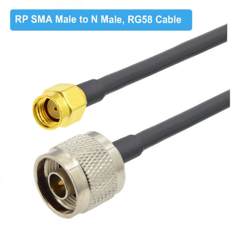 Câble adaptateur coaxial RP-SMA mâle vers N mâle RG58, longueur du câble : 10 m SH80061796-04