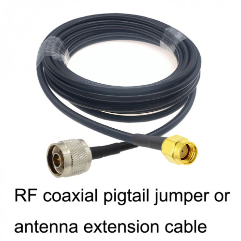 Câble adaptateur coaxial RP-SMA mâle vers N mâle RG58, longueur du câble : 10 m SH80061796-04