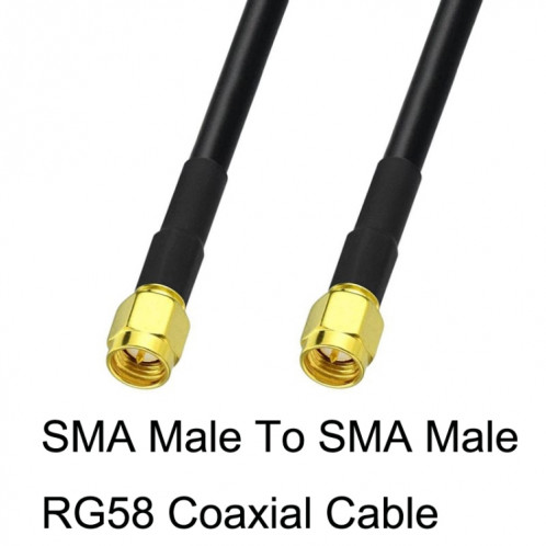 Câble adaptateur coaxial SMA mâle vers SMA mâle RG58, longueur du câble : 10 m. SH9306928-04