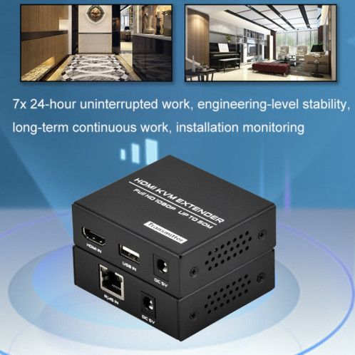 FJGEAR FJ-HKV50 Extendeur HDMI+USB vers KVM 1080P IP 50M, type de prise : SF07021151-06