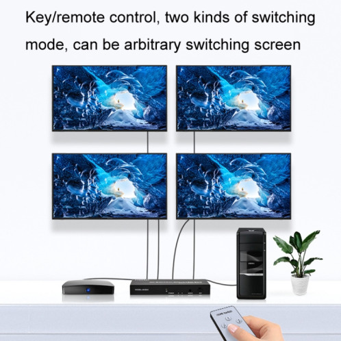 FJGEAR FJ-4K204 Distributeur de commutateur HDMI audio HD 4K 2 entrées 4 sorties, type de prise : SF15011764-07