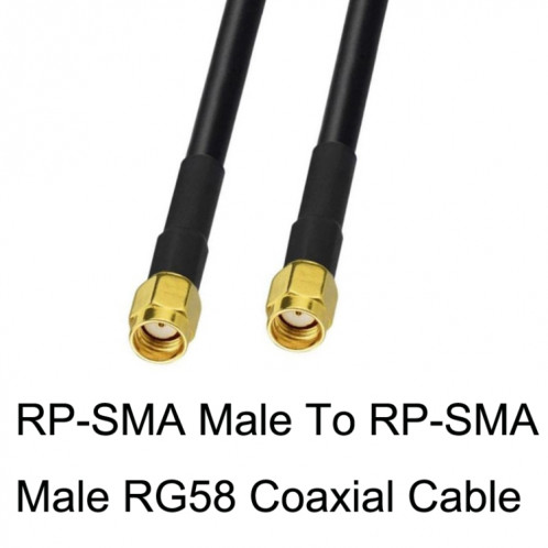 Câble adaptateur coaxial RP-SMA mâle vers RP-SMA mâle RG58, longueur du câble : 1,5 m. SH22031188-04