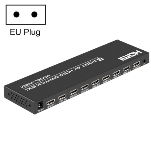FJGEAR FJ-4K801 Commutateur vidéo HDMI HD 4K 8 entrées 1 sortie, type de prise : (noir) SF201A1270-06