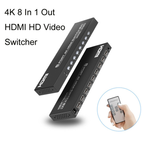 FJGEAR FJ-4K801 Commutateur vidéo HDMI HD 4K 8 entrées 1 sortie, type de prise : (noir) SF201A1270-06