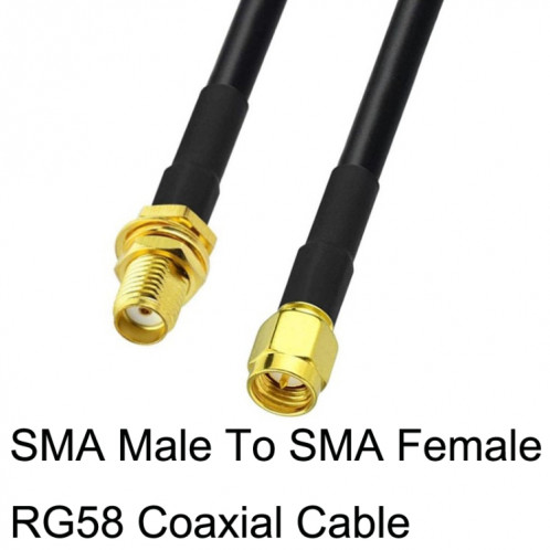 Câble adaptateur coaxial SMA mâle vers SMA femelle RG58, longueur du câble : 1,5 m. SH47031300-04