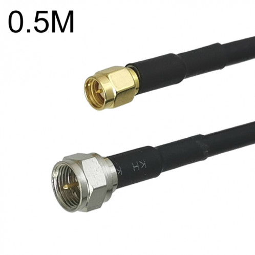 Câble adaptateur coaxial SMA mâle vers F TV mâle RG58, longueur du câble : 0,5 m. SH50011601-05