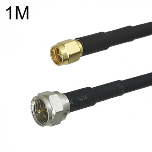 Câble adaptateur coaxial SMA mâle vers F TV mâle RG58, longueur du câble : 1 m. SH50021307-05