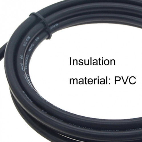 Câble adaptateur coaxial SMA mâle vers F TV mâle RG58, longueur du câble : 5 m. SH50051850-05