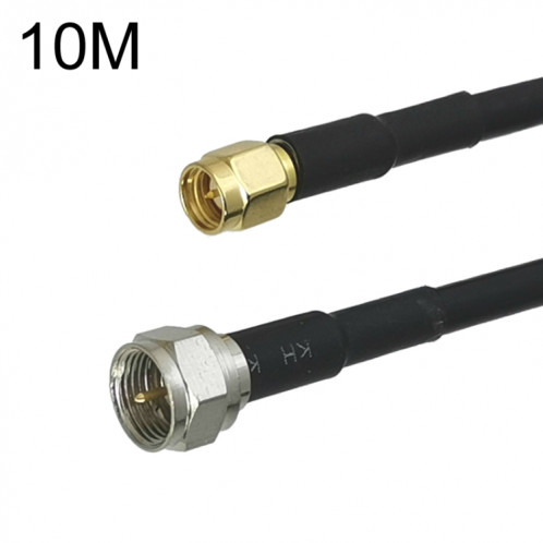 Câble adaptateur coaxial SMA mâle vers F TV mâle RG58, longueur du câble : 10 m. SH5006922-05