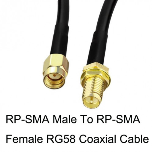 Câble adaptateur coaxial RP-SMA mâle vers RP-SMA femelle RG58, longueur du câble : 10 m. SH52061673-04