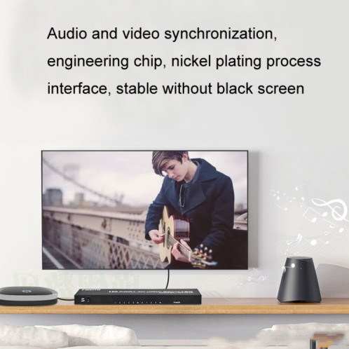 FJGEAR FJ-SM1010 Répartiteur audio et vidéo HDMI 4K HD 30 Hz, type de prise : prise américaine (noir) SF302A1480-07