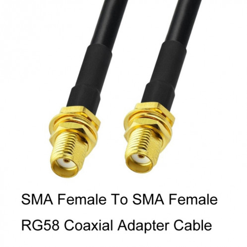 Câble adaptateur coaxial SMA femelle vers SMA femelle RG58, longueur du câble : 1 m. SH5402243-04