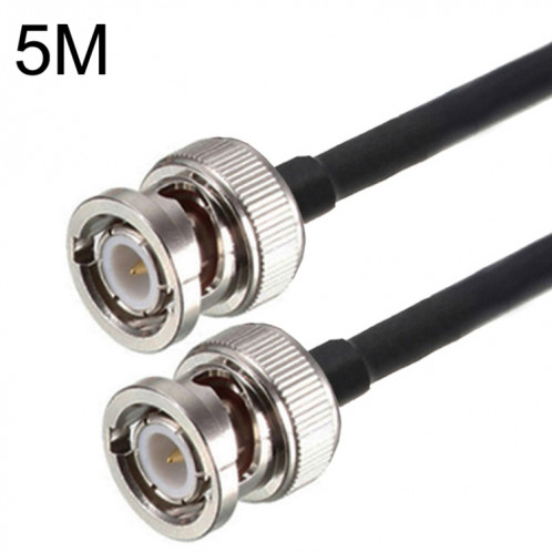 Câble adaptateur coaxial BNC mâle vers BNC mâle RG58, longueur du câble : 5 m. SH58051320-05