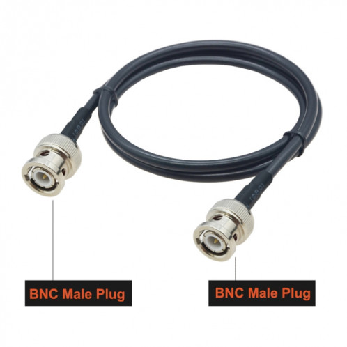 Câble adaptateur coaxial BNC mâle vers BNC mâle RG58, longueur du câble : 5 m. SH58051320-05