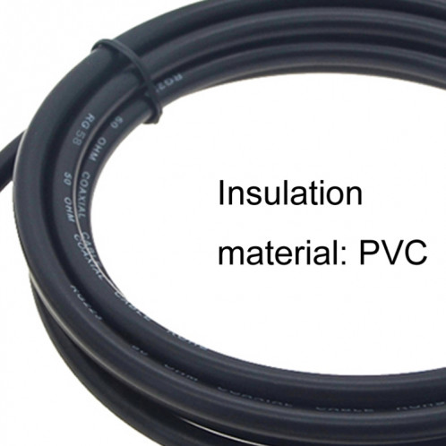 Câble adaptateur coaxial BNC mâle vers BNC mâle RG58, longueur du câble : 5 m. SH58051320-05