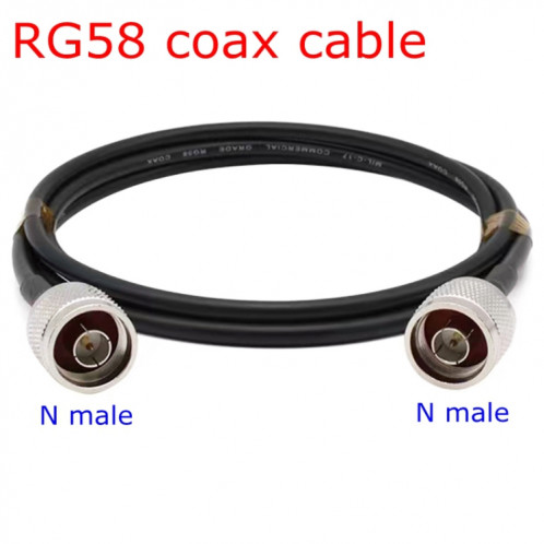 Câble adaptateur coaxial N mâle vers N mâle RG58, longueur du câble : 0,5 m. SH5901994-04