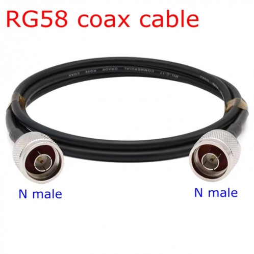 Câble adaptateur coaxial N mâle vers N mâle RG58, longueur du câble : 1,5 m. SH5903122-04