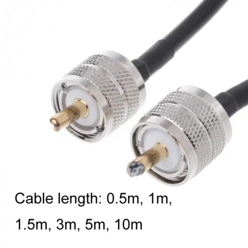 Câble adaptateur coaxial UHF mâle vers UHF mâle RG58, longueur du câble : 1 m. SH60021623-05