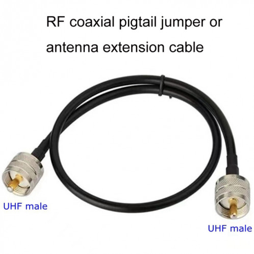 Câble adaptateur coaxial UHF mâle vers UHF mâle RG58, longueur du câble : 1,5 m. SH60031215-05