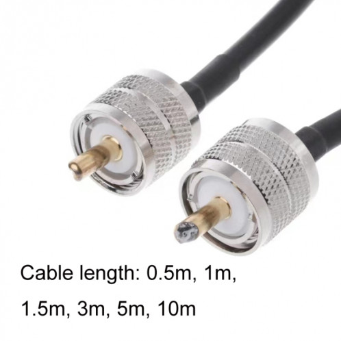 Câble adaptateur coaxial UHF mâle vers UHF mâle RG58, longueur du câble : 10 m. SH60061904-05