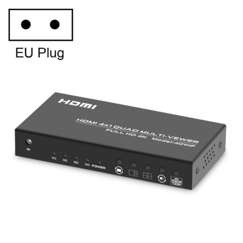 FJGEAR FJ-401HF Le répartiteur HDMI 4 en 1 sortie 4K prend en charge la segmentation à quatre écrans, type de prise : (noir) SF001A990-07