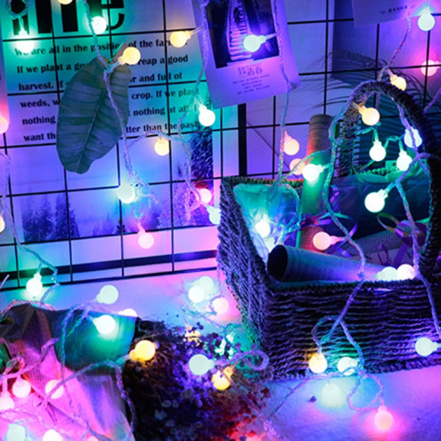 Décoration intérieure et extérieure de festival de chaîne lumineuse de boule imperméable de LED, couleur: 30 LED colorées prise de l'UE SH0910949-06