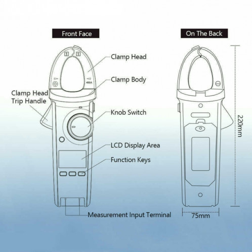 UNI-T UT213A Pince ampèremétrique numérique Détecteur de tension AC DC SU80011327-07