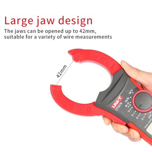 UNI-T UT205E 1000A 42mm Jaw Size Digital Clamp Meter AC DC Voltage Detector SU81011163-07