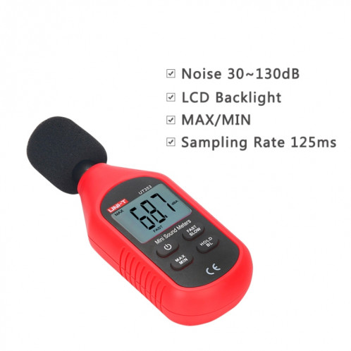 UNI-T UT353 30 ~ 130dB Instrument de mesure du bruit Sonomètre audio SU40951608-06