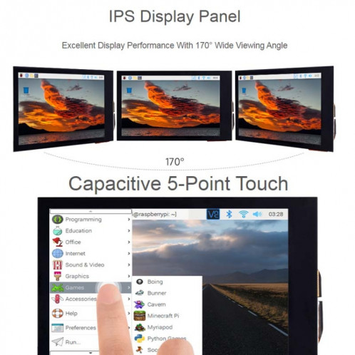 Écran LCD tactile capacitif Waveshare 3.5 pouces 480x800 IPS pour Raspberry Pi, Interface HDMI SW4118728-07