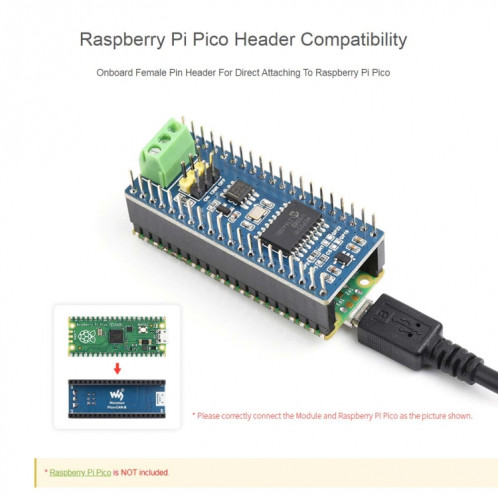 Partage d'ondes pour le module de bus CAN Raspberry Pi Pico (B), permettant une communication longue portée via SPI, 23775 SW41191219-05