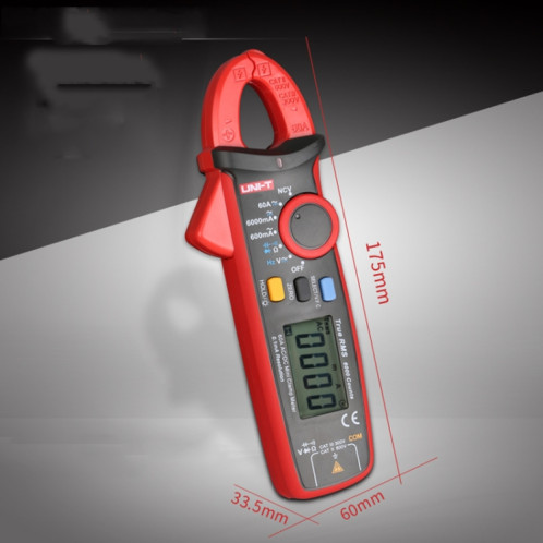 UNI-T UT211B 60A Pince ampèremétrique numérique Détecteur de tension AC DC SU60021655-06